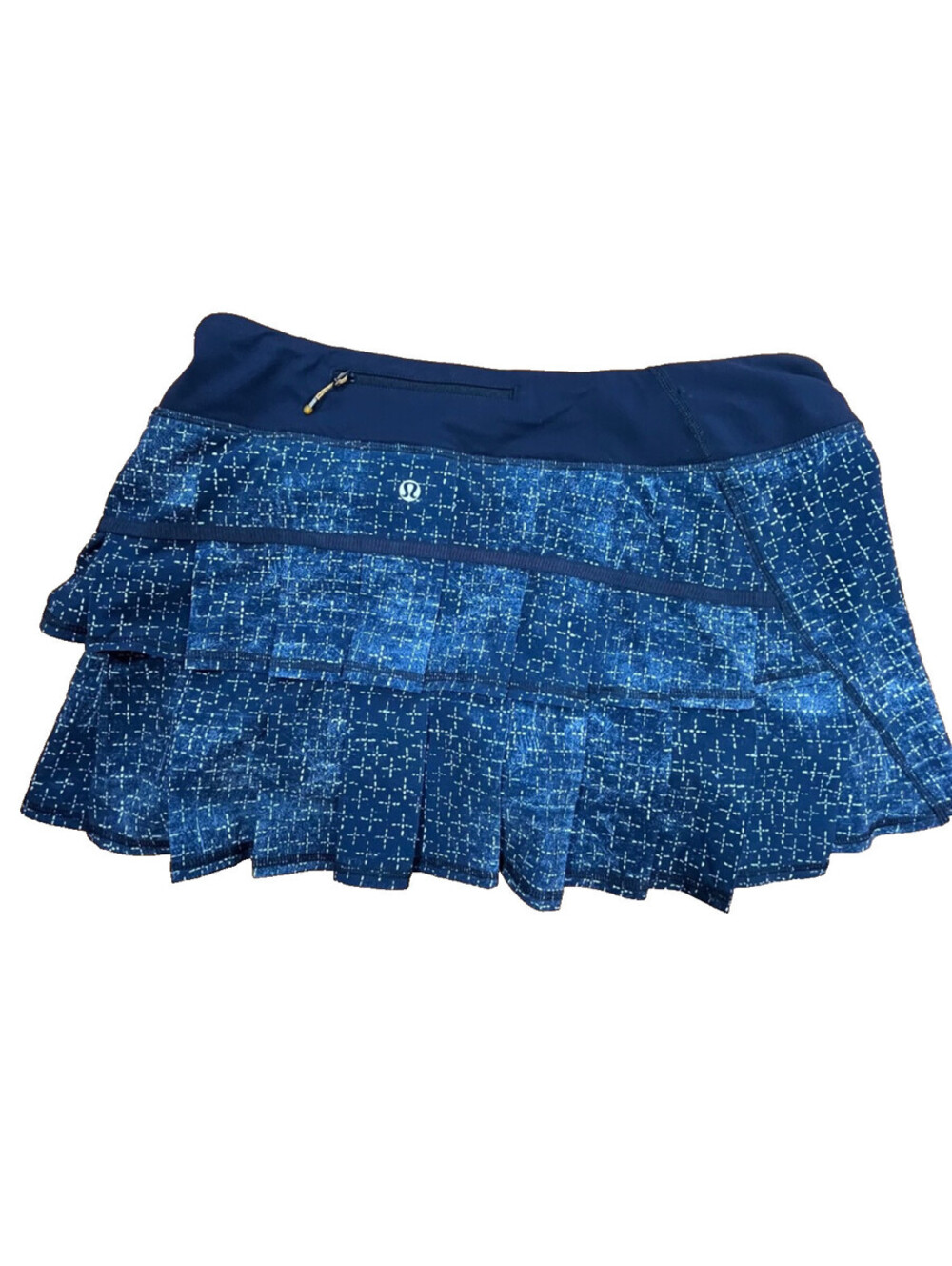 Lululemon Pace Setter Skort Navy with White Cross Pattern Sz. 10 Reg